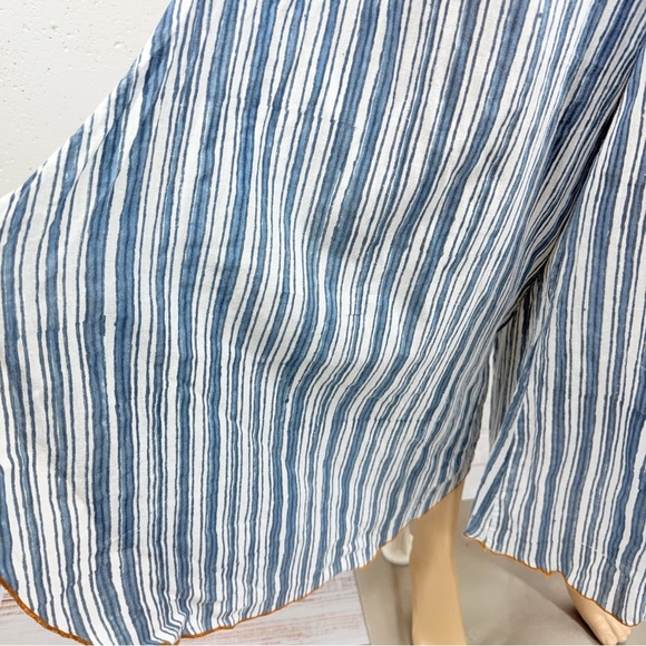 Blu Nomad size 1 XS Geo Blue Striped Wide Leg Bohemian Palazzo Pants Blunomad - Picture 6 of 15